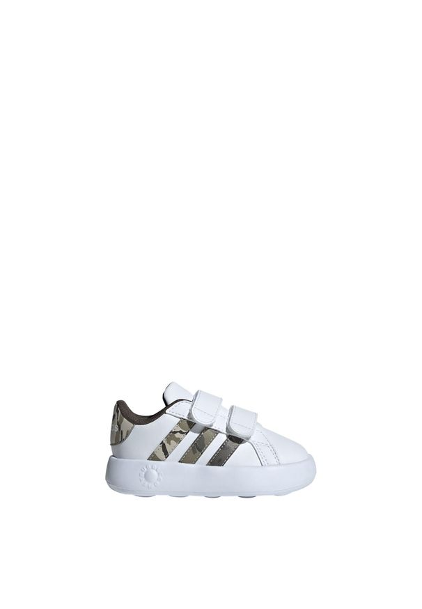 Adidas - Buty Grand Court 2.0 Kids. Zapięcie: pasek. Kolor: biały, wielokolorowy, beżowy, szary. Materiał: materiał