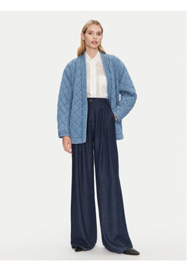 Munthe Kurtka jeansowa Fridolf 251153425108 Niebieski Relaxed Fit. Kolor: niebieski. Materiał: bawełna