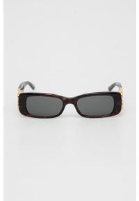 Balenciaga okulary przeciwsłoneczne damskie kolor brązowy. Kształt: prostokątne. Kolor: brązowy #7