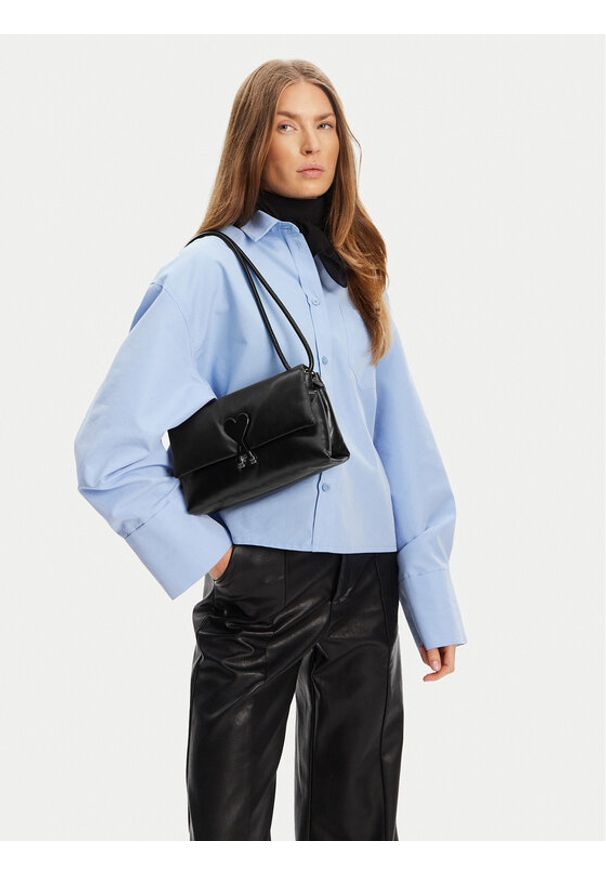 AMI PARIS - AMI Paris Torebka ULL163.AL0052 Czarny. Kolor: czarny. Materiał: skórzane. Styl: street