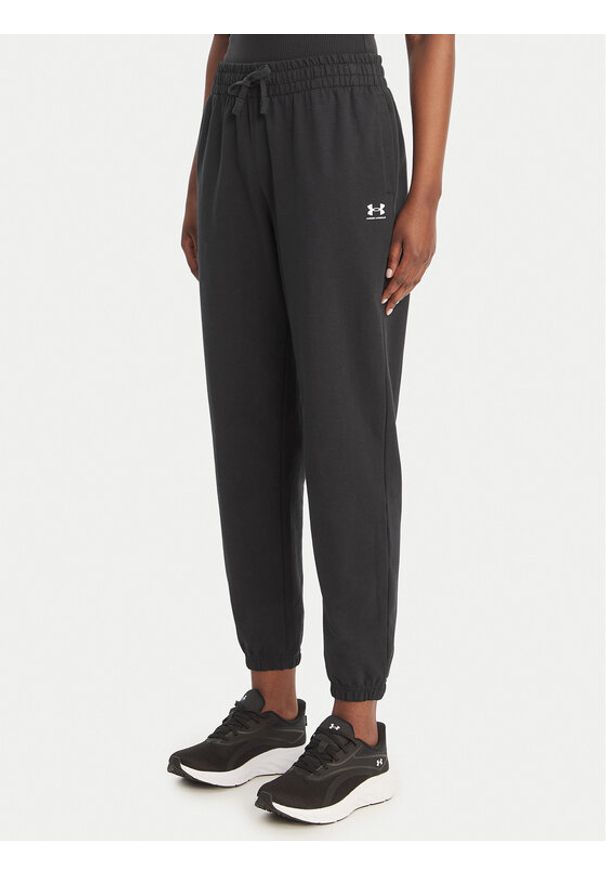 Under Armour Spodnie dresowe Sport Terry 6011020 Czarny Regular Fit. Kolor: czarny. Materiał: bawełna