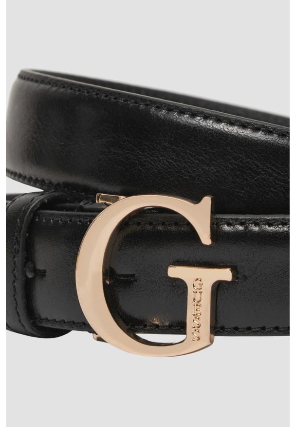 Guess - GUESS Czarny damski pasek H30. Kolor: czarny