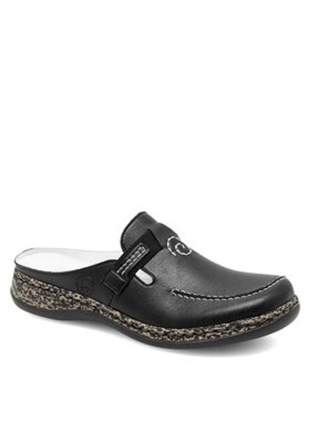 Rieker Klapki 46393-00 Czarny. Kolor: czarny. Materiał: syntetyk