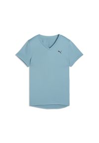 Puma - Damska koszulka TAD ESSENTIALS z dekoltem w serek PUMA. Typ kołnierza: dekolt w serek. Kolor: niebieski. Sport: bieganie #1