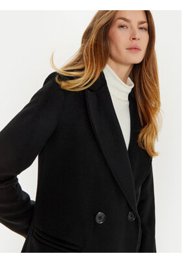 Marciano Guess Płaszcz wełniany 4BGL07 7045A Czarny Regular Fit. Kolor: czarny. Materiał: wełna