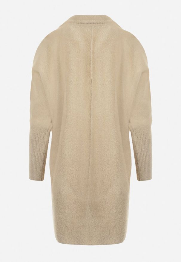 Born2be - Beżowy Płaszcz z Bawełną Oversize Klepheia. Okazja: na co dzień. Kolor: beżowy. Materiał: bawełna. Wzór: jednolity. Styl: casual