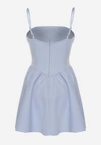 Born2be - Jasnoniebieska Gorsetowa Sukienka z Rozkloszowanym Dołem Lealetia. Typ kołnierza: dekolt gorset. Kolor: niebieski. Długość rękawa: na ramiączkach. Typ sukienki: gorsetowe #2