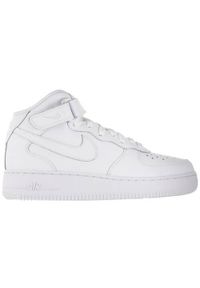 Buty do chodzenia dla dzieci Nike Air Force 1 Mid GS. Wysokość cholewki: za kostkę. Zapięcie: sznurówki. Kolor: biały, wielokolorowy. Materiał: skóra, syntetyk, tkanina, materiał. Szerokość cholewki: normalna. Model: Nike Air Force. Sport: turystyka piesza