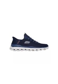 skechers - Męskie GLIDE-STEP NOXUS Slip-On Granatowy. Zapięcie: bez zapięcia. Kolor: niebieski. Materiał: materiał. Szerokość cholewki: normalna