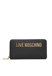 Love Moschino - LOVE MOSCHINO Duży Portfel Damski JC5611PP0NKD0000 Czarny. Kolor: czarny. Materiał: skóra