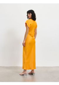 Reserved - Sukienka z wiskozy - pomarańczowy. Kolor: pomarańczowy. Materiał: wiskoza