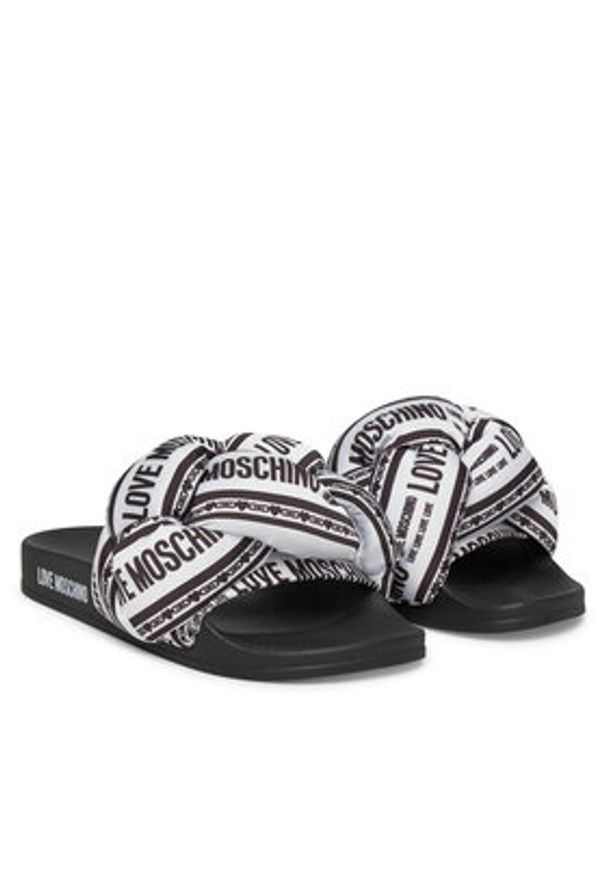 Love Moschino - LOVE MOSCHINO Klapki JA28312G0MIW310A Biały. Kolor: biały. Materiał: materiał
