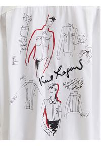 Karl Lagerfeld - KARL LAGERFELD Koszula A3W11040 Biały Relaxed Fit. Typ kołnierza: dekolt w karo. Kolor: biały. Materiał: bawełna