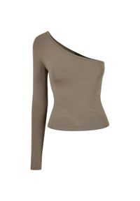 Urban Classics - Asymetryczny Koszulka z długim rękawem duże rozmiary damskae Koszulka Urban Clas. Kolor: zielony. Długość rękawa: długi rękaw. Długość: długie #1