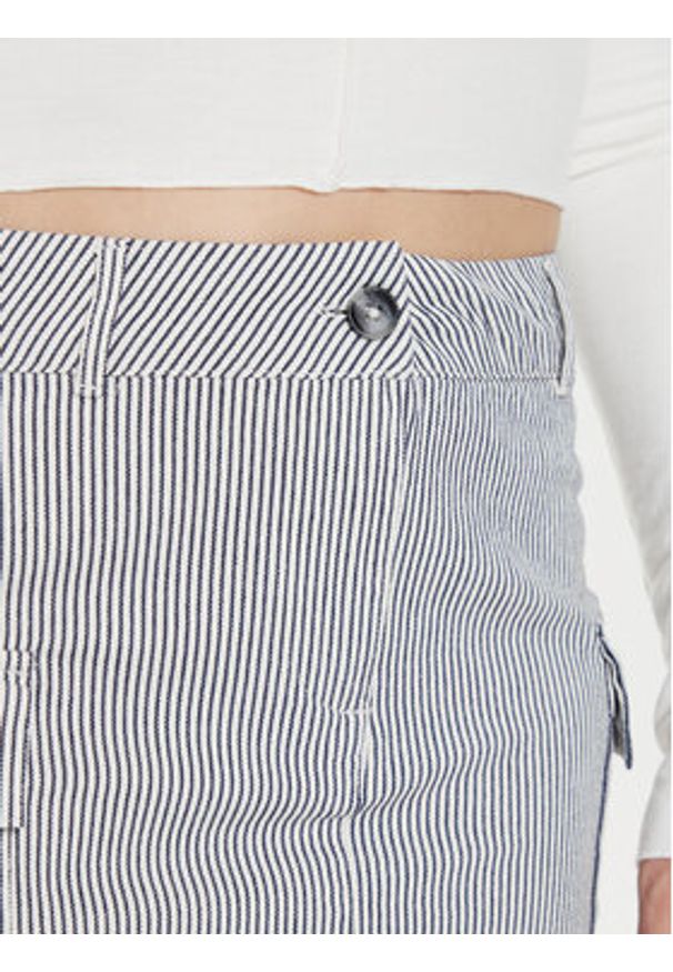 Gina Tricot Spódnica ołówkowa 21988 Granatowy Slim Fit. Kolor: niebieski. Materiał: bawełna