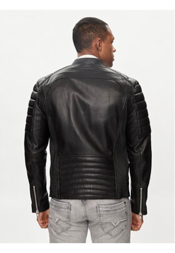 Serge Pariente Kurtka skórzana Gladiator Czarny Regular Fit. Kolor: czarny. Materiał: skóra