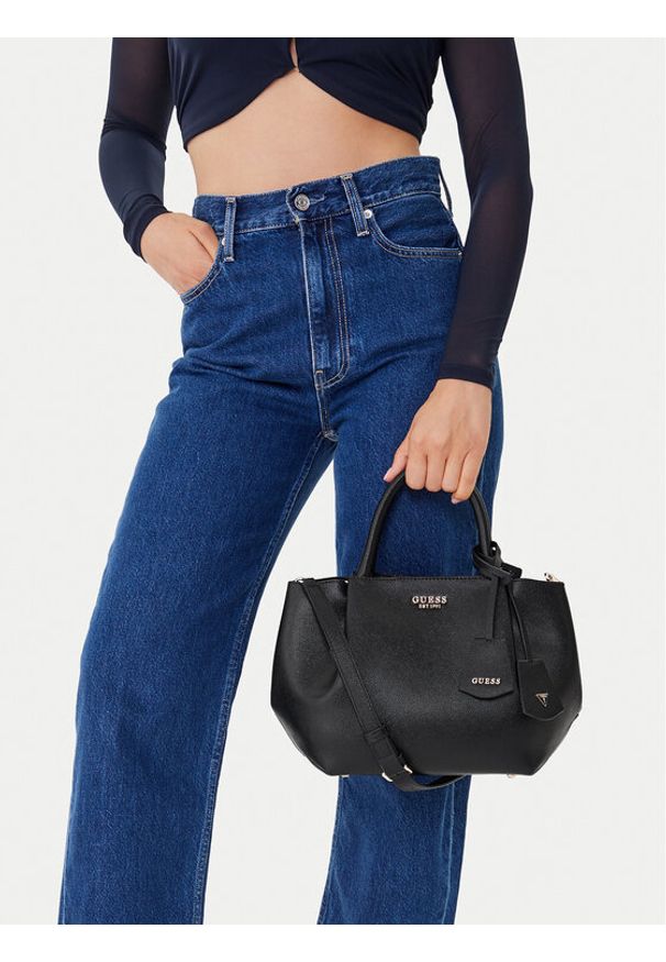 Guess Torebka Amorette HWBG78 98060 Czarny. Kolor: czarny. Materiał: skórzane