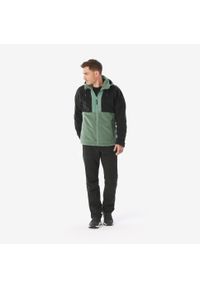 quechua - Polar turystyczny męski Quechua SH900 Warm. Kolor: czarny, zielony, wielokolorowy. Materiał: polar. Sport: turystyka piesza
