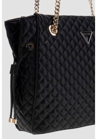 Guess - GUESS Czarna damska torebka Everlee Tote. Kolor: czarny. Materiał: skórzane. Styl: elegancki #3