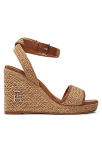 TOMMY HILFIGER - Tommy Hilfiger Espadryle Th Rope High Wedge Sandal FW0FW07926 Beżowy. Kolor: beżowy