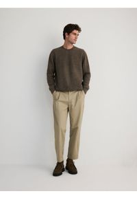 Reserved - Bluza z dodatkiem wełny - brązowy. Kolor: brązowy. Materiał: wełna #1