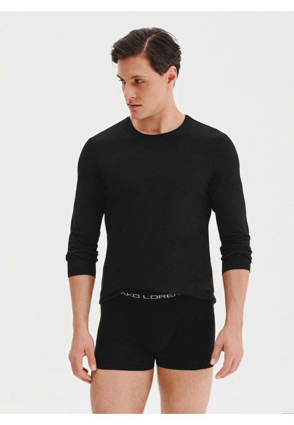 Pako Lorente - PAKO LORENTE – Męski longsleeve w czarnym kolorze, dwupak. Kolor: czarny, biały. Materiał: elastan, bawełna. Długość rękawa: długi rękaw. Długość: długie. Wzór: gładki