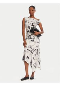 Desigual Spódnica midi Breaking News 25WWFK07 Biały Regular Fit. Kolor: biały. Materiał: syntetyk #5