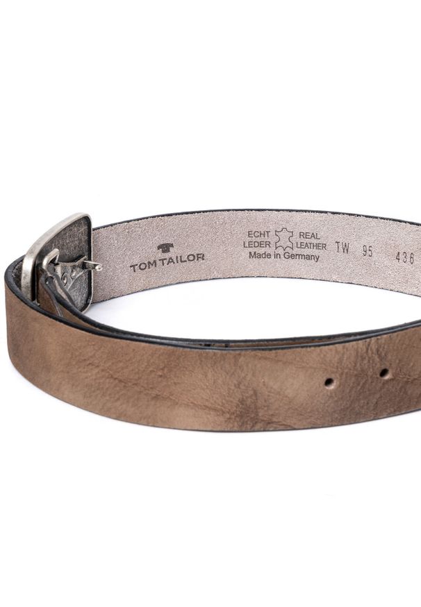 Tom Tailor - TOM TAILOR PASEK SKÓRZANY SOPO-TT436 40 mm Ledergürtel RO 2081 0620. Materiał: skóra. Wzór: paski. Styl: klasyczny