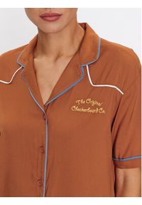 Vans Koszula Dusk Downer Ss Top VN00076C Brązowy Relaxed Fit. Kolor: brązowy. Materiał: wiskoza #5