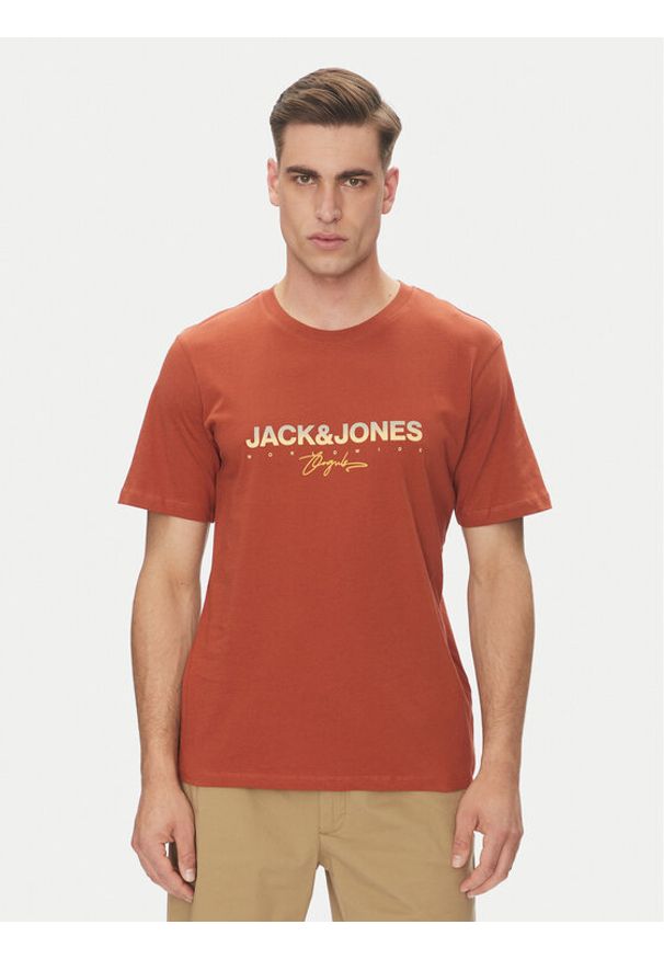 Jack & Jones - Jack&Jones T-Shirt Canggu 12281809 Czerwony Regular Fit. Kolor: czerwony. Materiał: bawełna