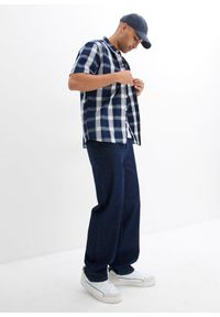 bonprix - Koszula z krótkim rękawem, z czystej bawełny. Kolor: niebieski. Materiał: bawełna. Długość rękawa: krótki rękaw. Długość: krótkie #3