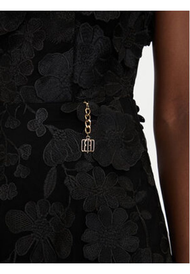 Fracomina Sukienka koktajlowa FQ25SD2002W79001 Czarny Slim Fit. Kolor: czarny. Materiał: syntetyk. Styl: wizytowy