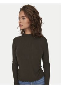 only - ONLY Bluzka Emma 15180040 Brązowy Slim Fit. Kolor: brązowy. Materiał: syntetyk #4
