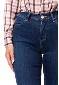 Wrangler - WRANGLER HIGH SKINNY COSY FEEL W27HRL21L. Stan: podwyższony. Wzór: jednolity, aplikacja #6