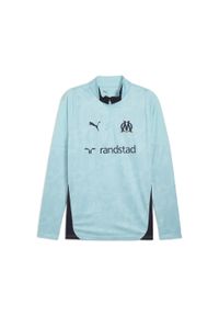 Puma - Męska bluza treningowa Olympique Marsylia z zamkiem 1/4 PUMA. Kolor: niebieski