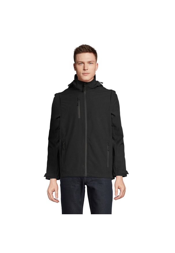 SOL'S - Kurtka Soft Shell Dla Dorosłych Unisex Falcon 3 W 1. Kolor: czarny. Sport: turystyka piesza