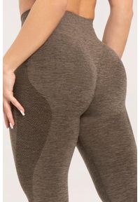 GYM GLAMOUR - Legginsy fitness damskie Gym Glamour seamless. Kolor: szary. Sport: fitness #2