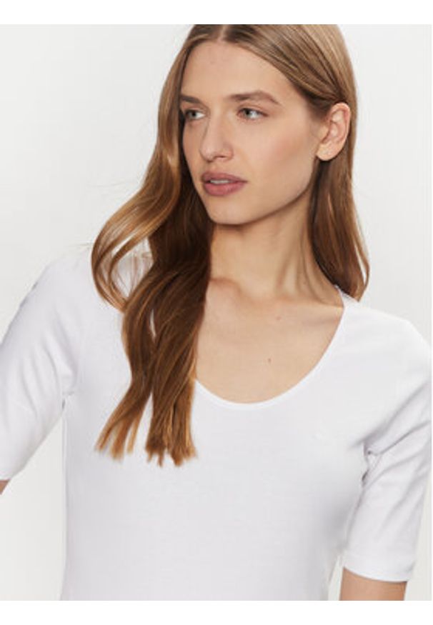 Calvin Klein T-Shirt K20K208050 Biały Slim Fit. Kolor: biały. Materiał: bawełna