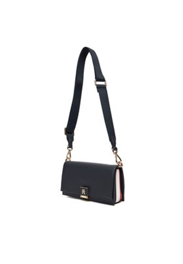 TOMMY HILFIGER - Tommy Hilfiger Torebka Th Her Mini Crossover Corp AW0AW17678 Granatowy. Kolor: niebieski. Materiał: skórzane