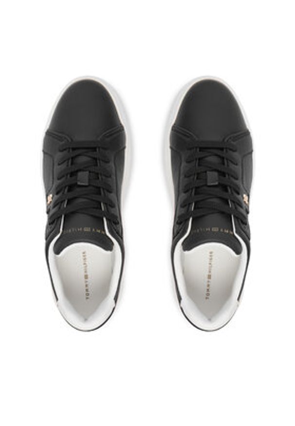 TOMMY HILFIGER - Tommy Hilfiger Sneakersy Th Chic Platform FW0FW09396 Czarny. Kolor: czarny. Materiał: skóra. Obcas: na platformie
