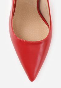 Renee - Czerwone Szpilki VICES Slingback z Wkładką ze Skóry Naturalnej Zoretta. Zapięcie: sprzączka. Kolor: czerwony. Materiał: skóra. Obcas: na szpilce. Styl: elegancki #9