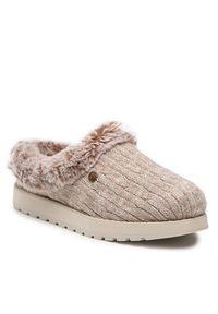 skechers - Skechers Kapcie Ice Angel 31204/LTBR Beżowy. Kolor: beżowy. Materiał: materiał #5