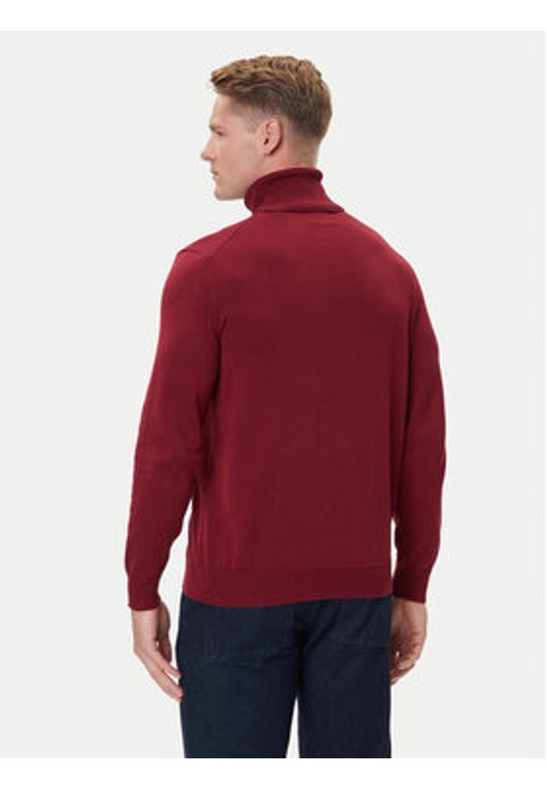 GANT - Gant Golf 8030563 Bordowy Regular Fit. Typ kołnierza: golf. Kolor: czerwony. Materiał: bawełna