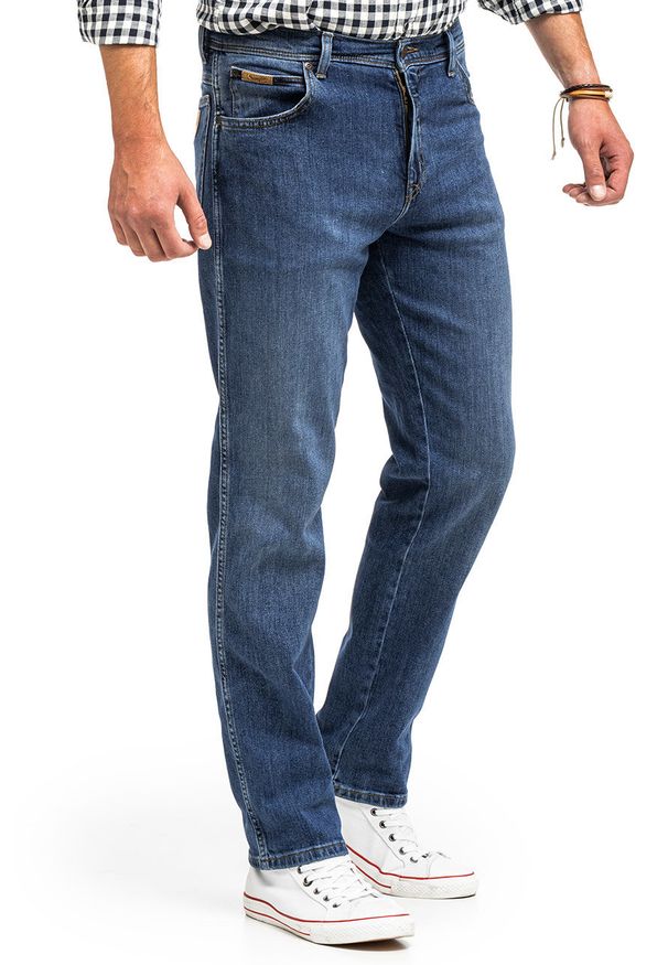 Wrangler - WRANGLER TEXAS MĘSKIE SPODNIE JEANSOWE THE MOMENT AUTHENTIC STRAIGHT W121OCR25 112319229. Okazja: na spotkanie biznesowe. Styl: biznesowy, elegancki