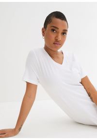 bonprix - Długa bluzka z dekoltem w serek (2 szt.). Typ kołnierza: dekolt w serek. Kolor: czarny. Długość rękawa: krótki rękaw. Długość: krótkie, długie #3