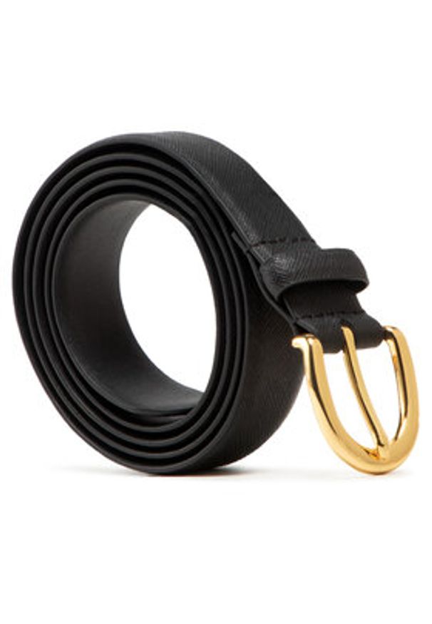 Lauren Ralph Lauren Pasek Damski Charm Classc 412802952004 Czarny. Kolor: czarny. Materiał: skóra