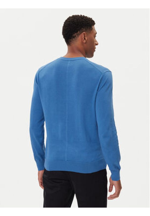 Calvin Klein Sweter LV040BM343 Niebieski Regular Fit. Kolor: niebieski. Materiał: bawełna