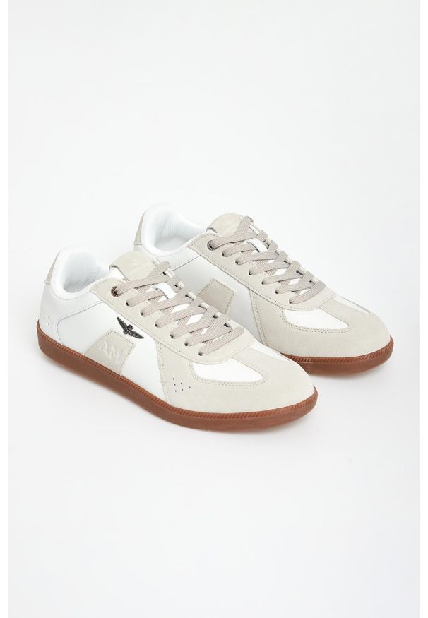 Aeronautica Militare - Sneakersy męskie skórzane AERONAUTICA MILITARE. Materiał: skóra