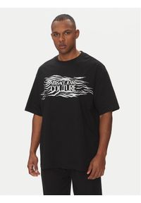 Versace Jeans Couture T-Shirt 78GAH6L1 Czarny Regular Fit. Kolor: czarny. Materiał: bawełna
