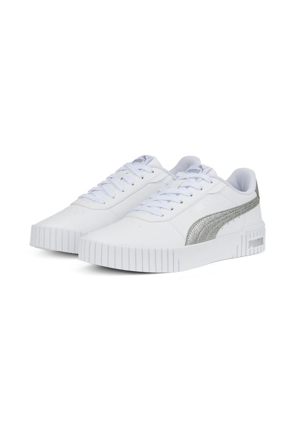 Trenerzy damscy Puma Carina 2.0 Distressed. Kolor: biały, szary, wielokolorowy. Sport: turystyka piesza